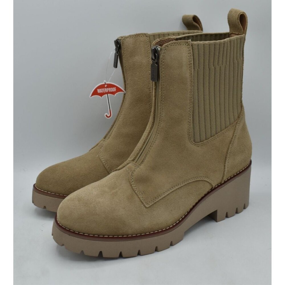 Blondo Womens Size 9.5‎ Demaria Sand Suede Waterproof Lugged Boots Shoes